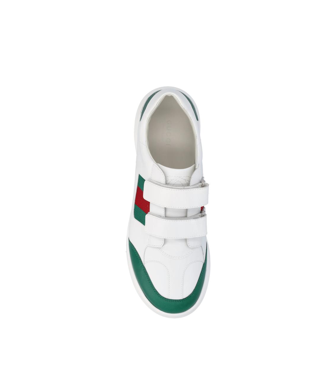 GUCCI Белые кожаные кеды, фото 4