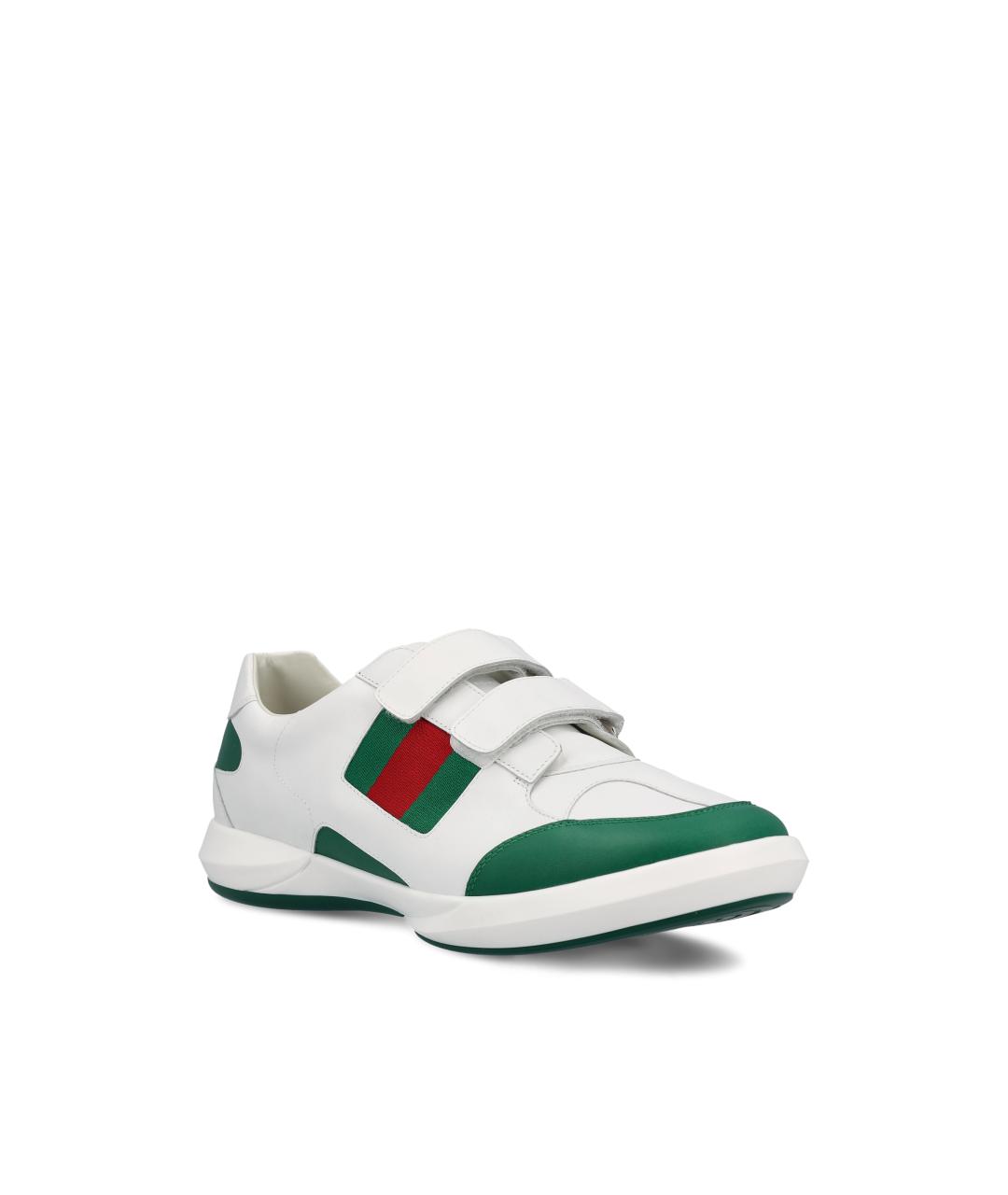 GUCCI Белые кожаные кеды, фото 2