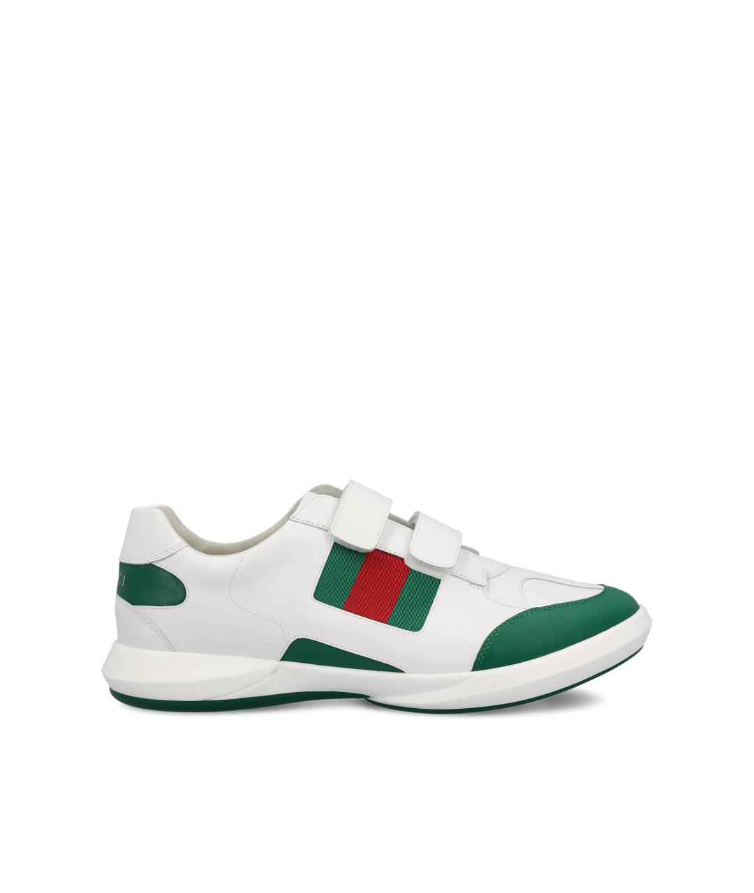 GUCCI Белые кожаные кеды, фото 5