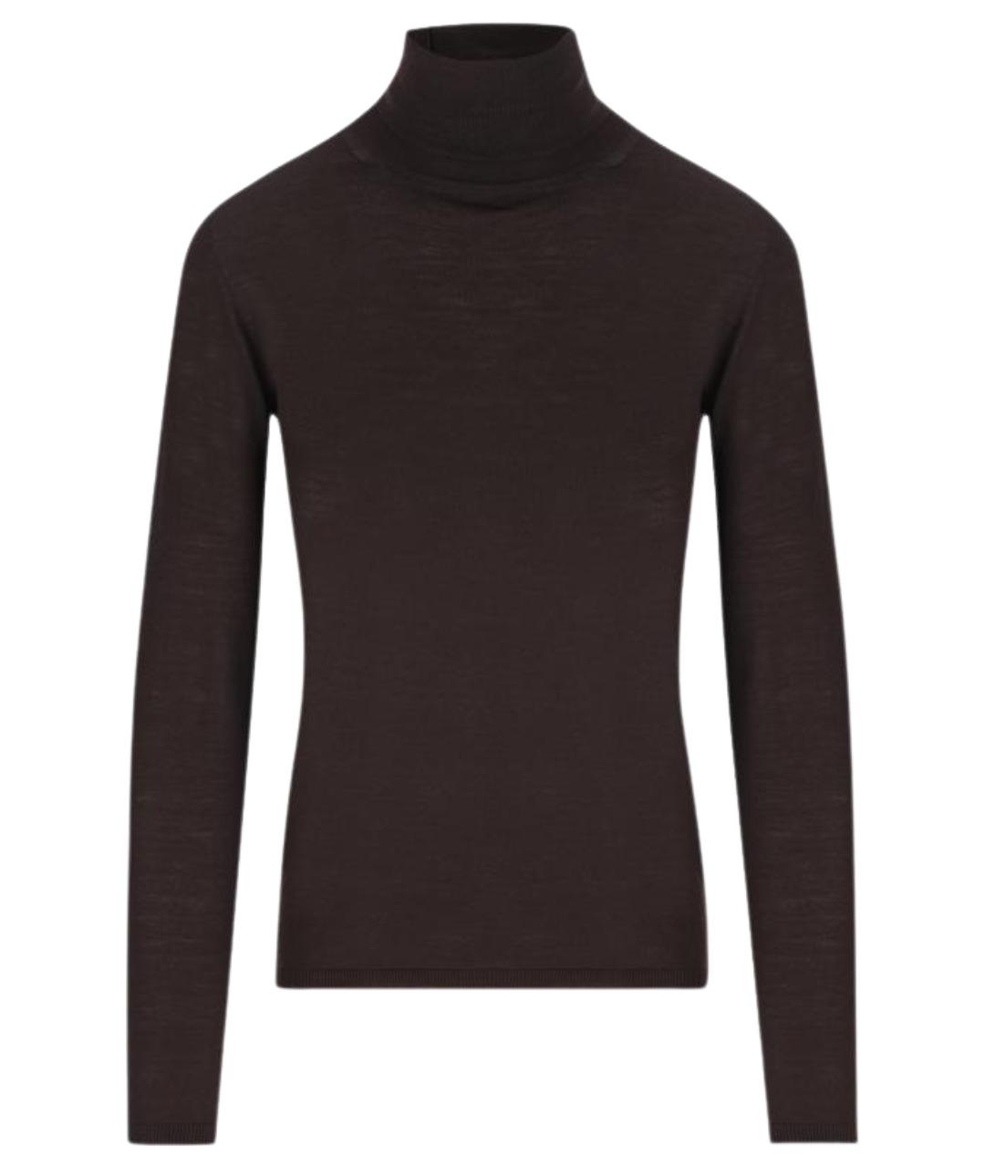 MAX MARA Коричневая шерстяная водолазка, фото 1