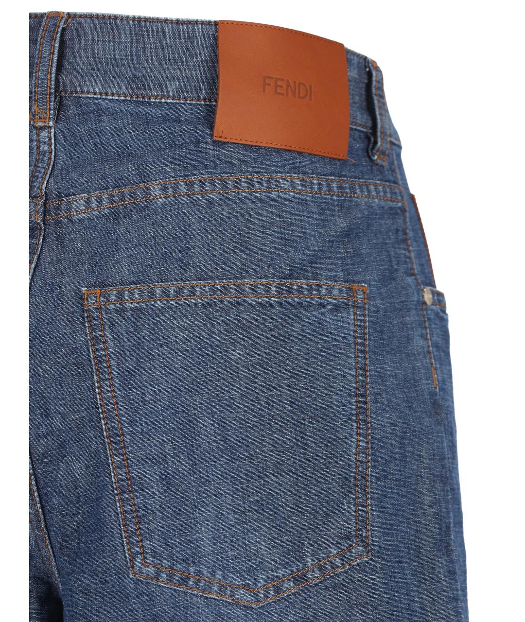 FENDI Синие хлопковые шорты, фото 4