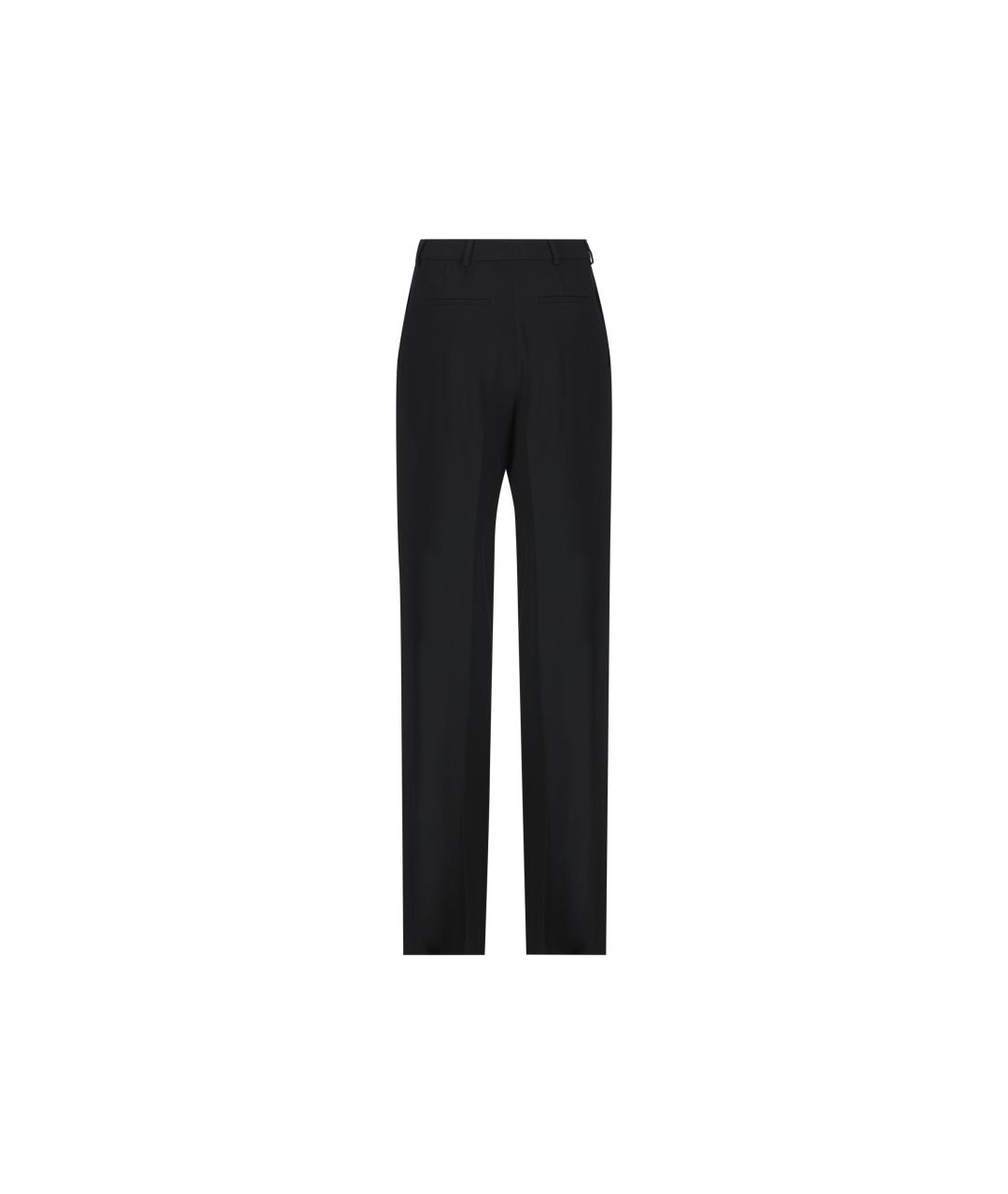 SAINT LAURENT Черные шерстяные прямые брюки, фото 2