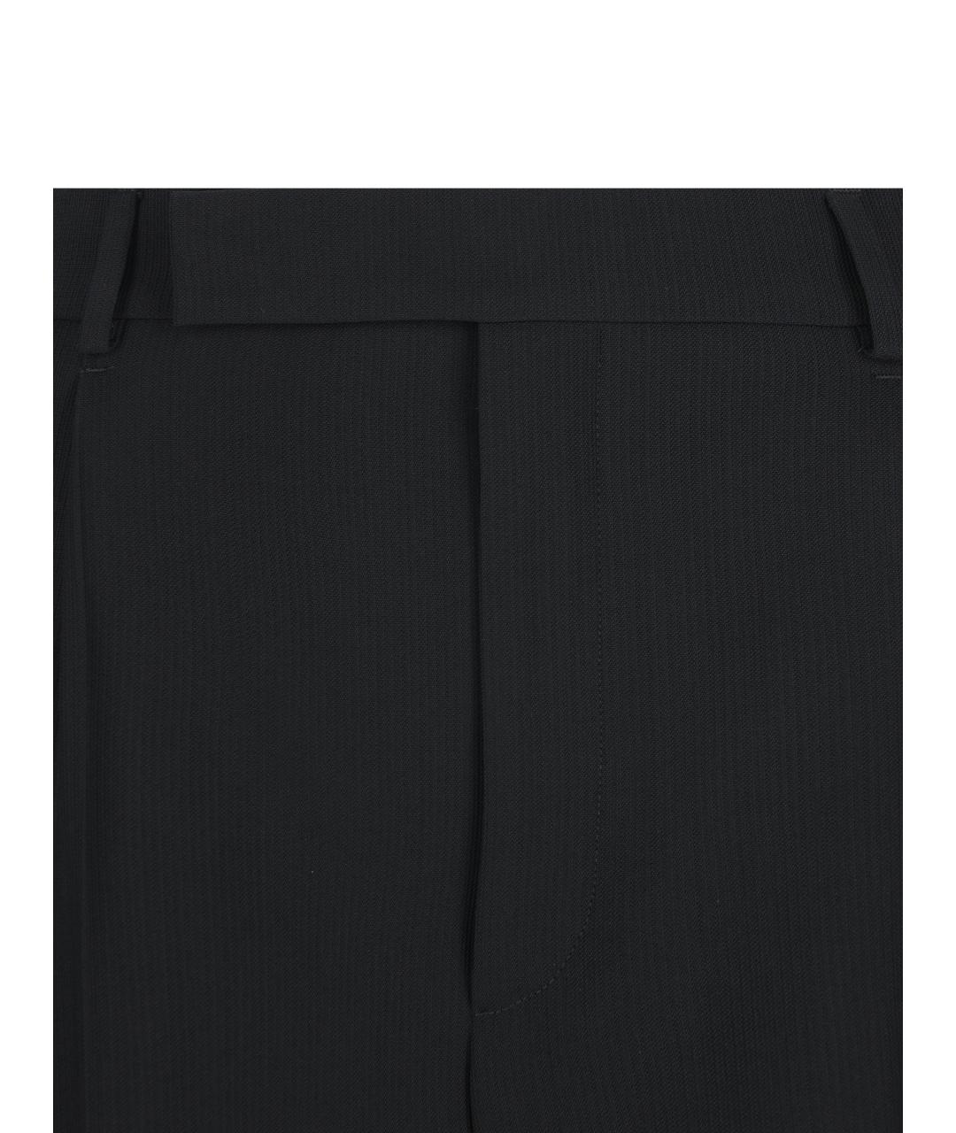SAINT LAURENT Черные шерстяные прямые брюки, фото 3