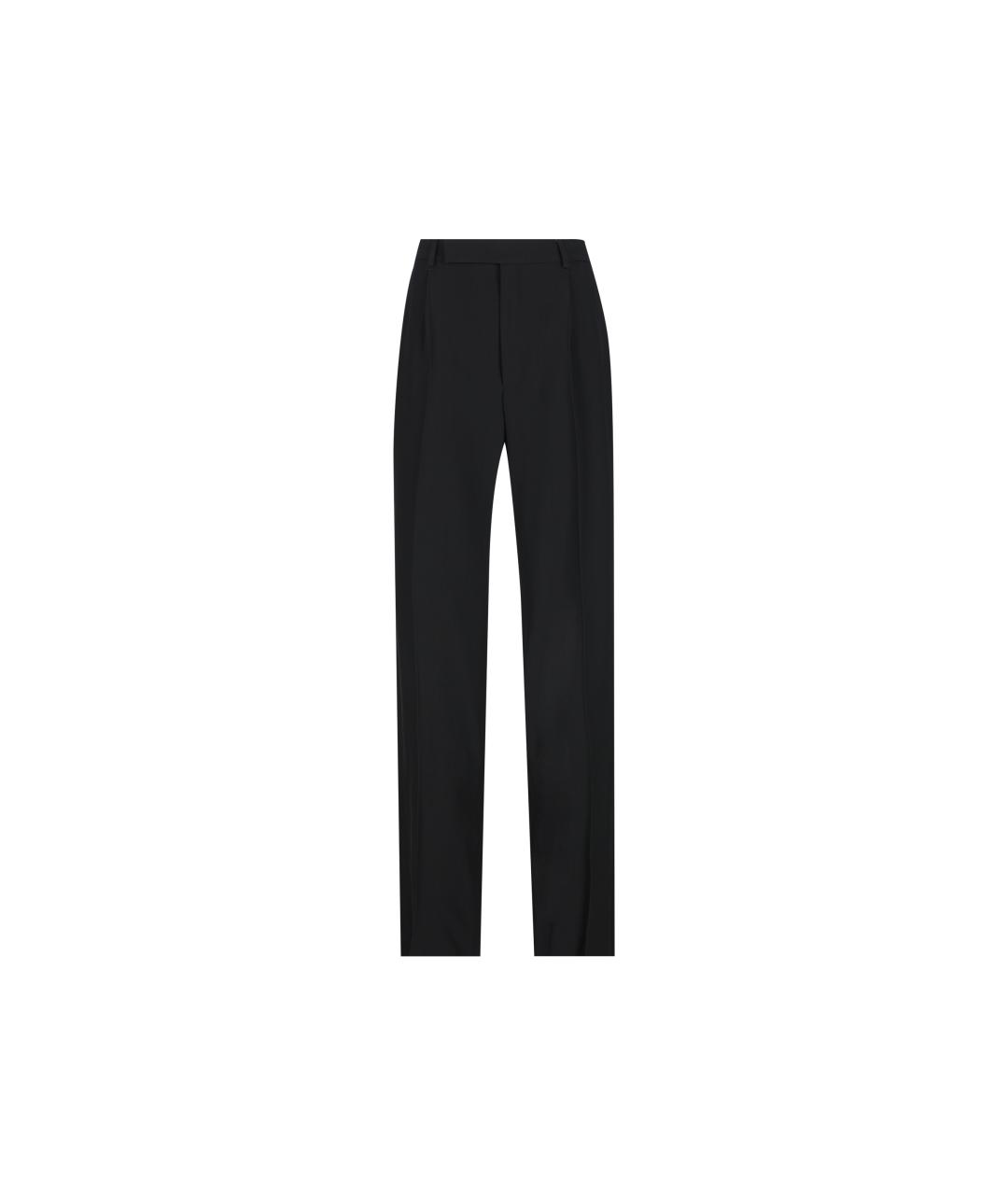 SAINT LAURENT Черные шерстяные прямые брюки, фото 5