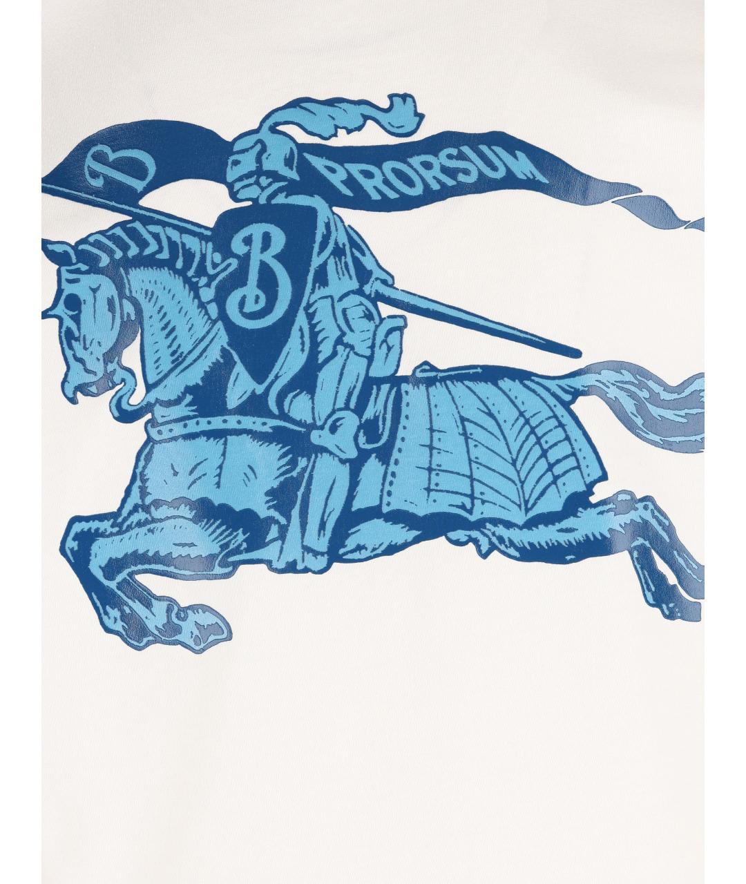 BURBERRY Белая хлопковая футболка, фото 3