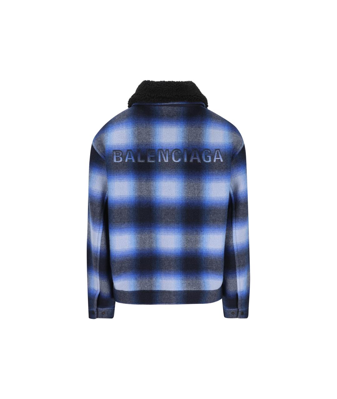 BALENCIAGA Синяя шерстяная куртка, фото 2