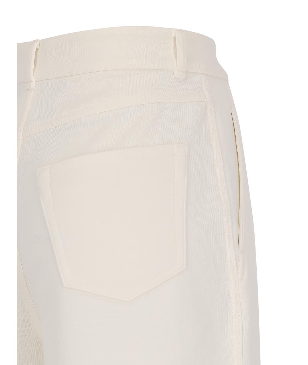 'S MAX MARA Белые хлопковые брюки широкие, фото 3