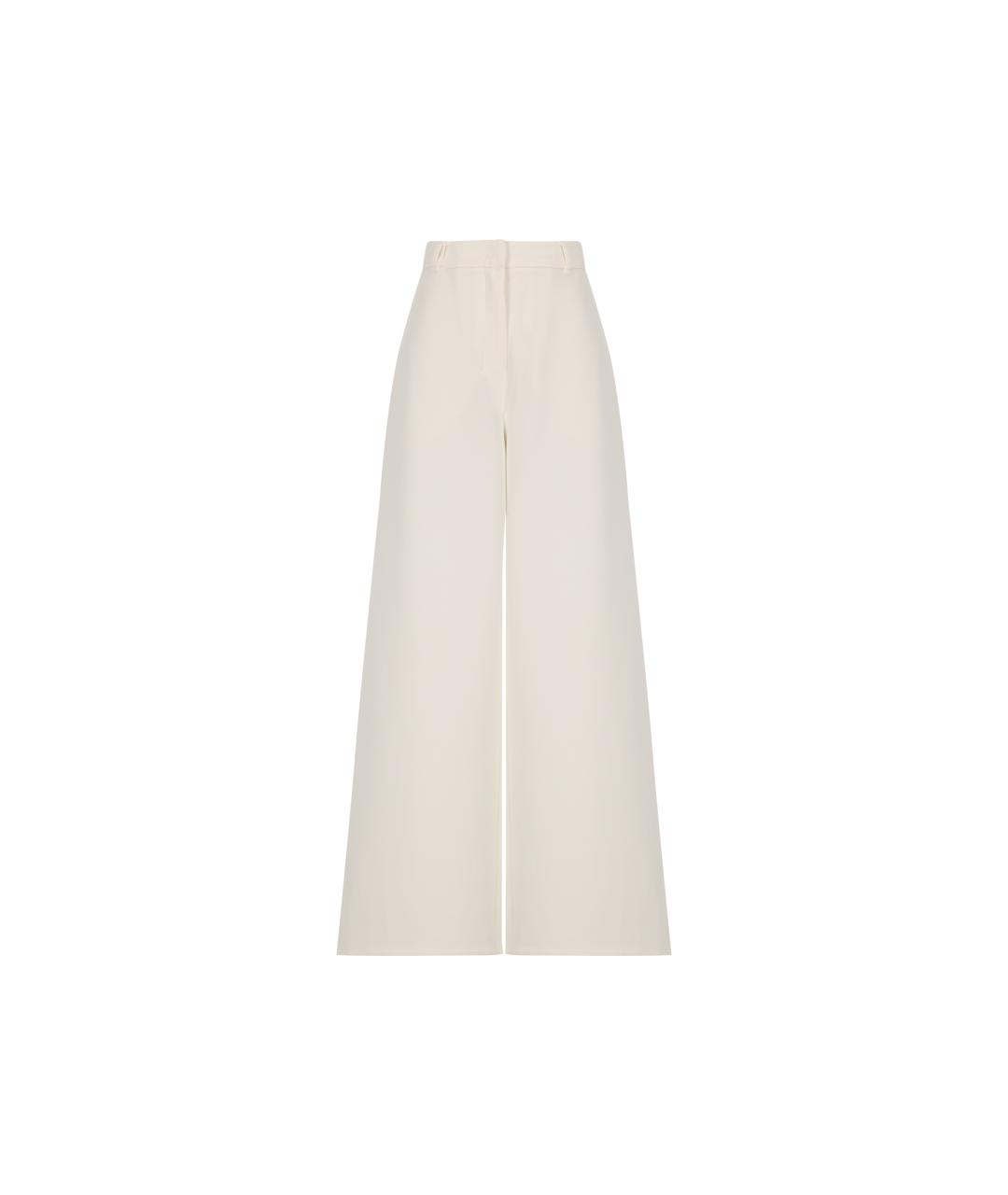 'S MAX MARA Белые хлопковые брюки широкие, фото 4