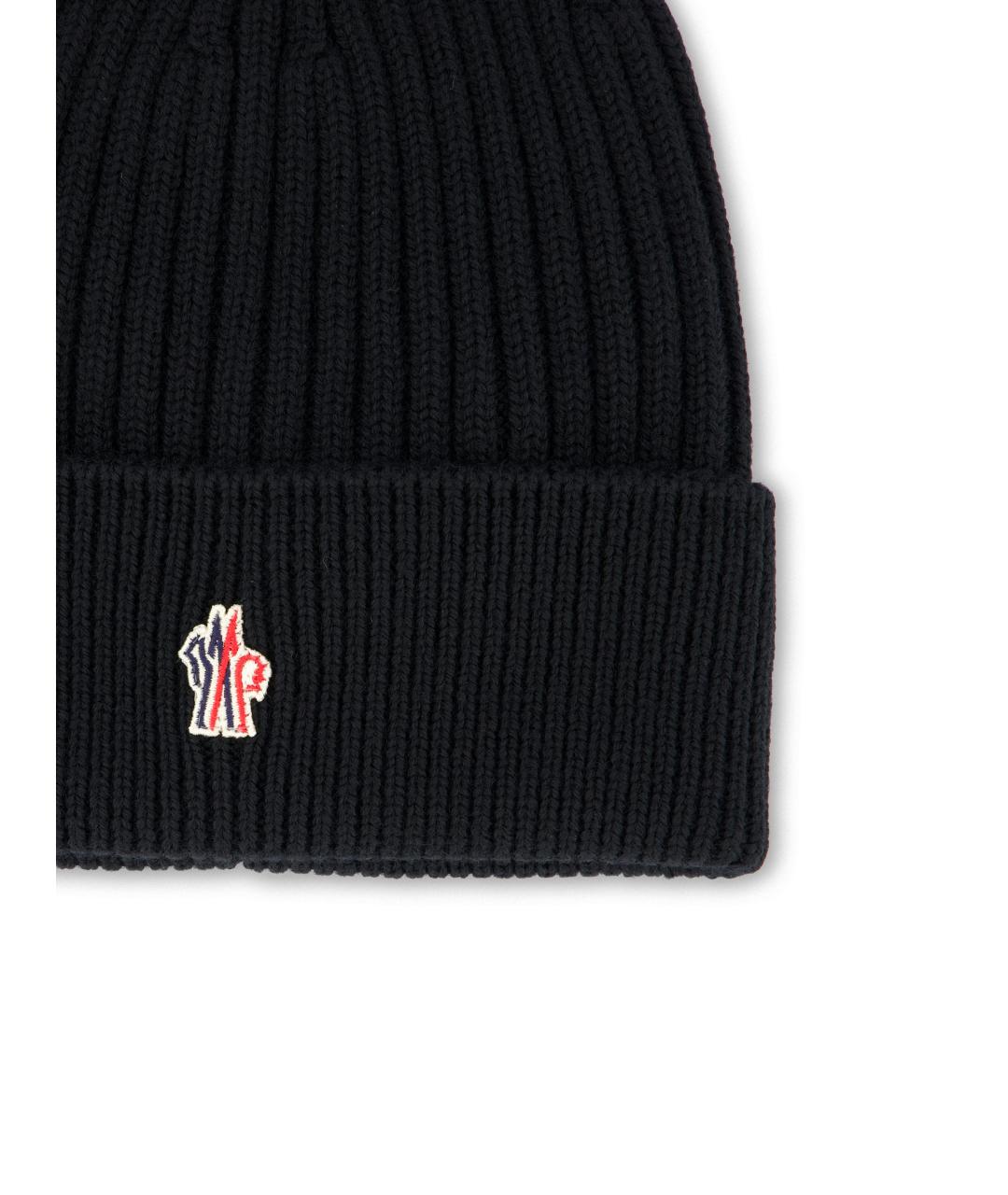 MONCLER GRENOBLE Черная шерстяная шапка, фото 3