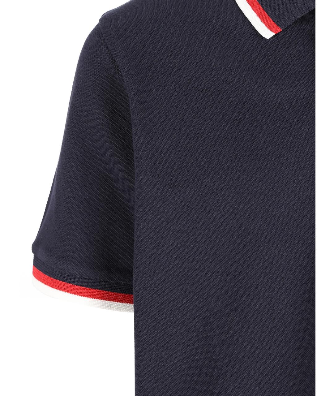MONCLER KIDS Темно-синяя хлопковая детская футболка, фото 4