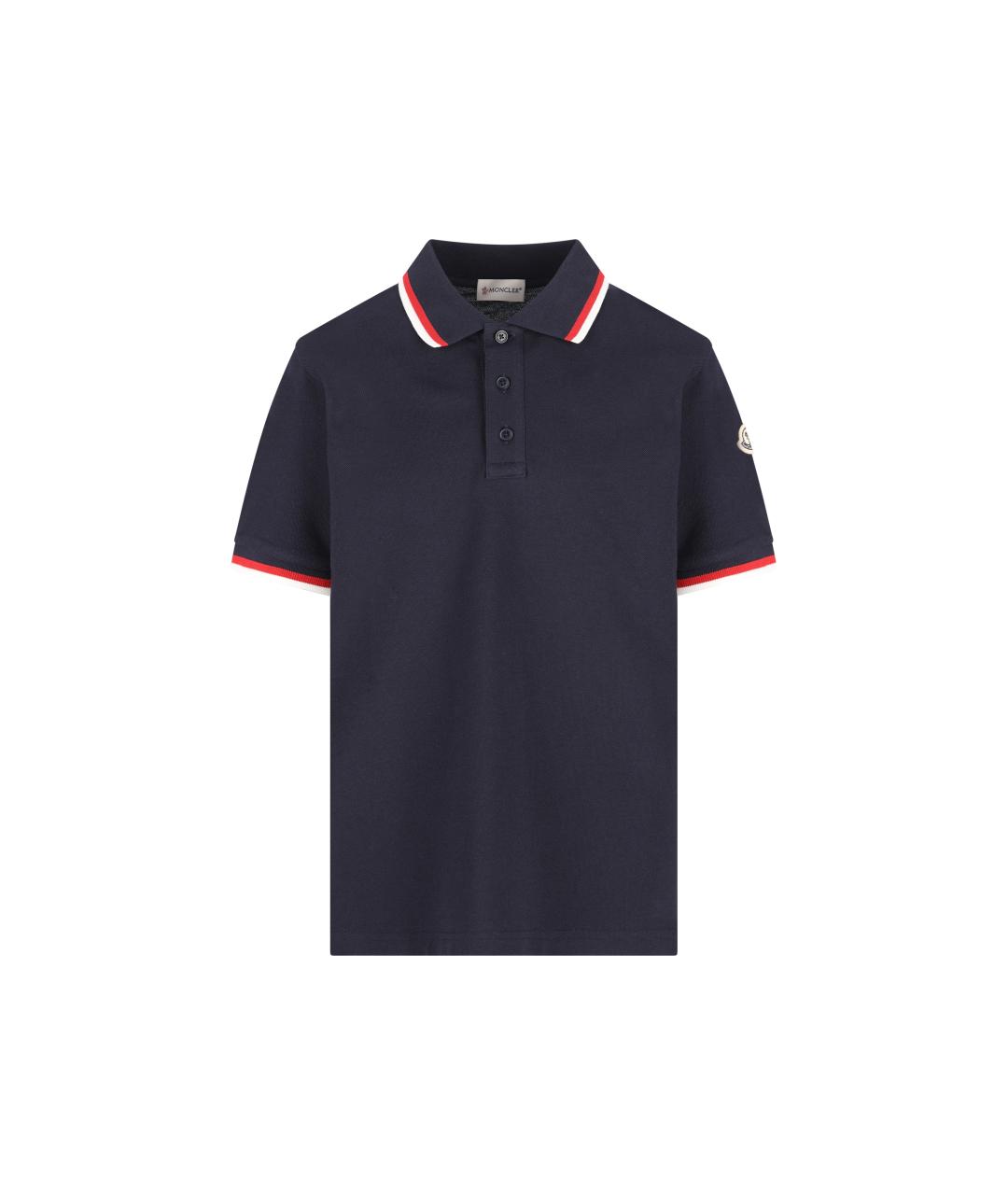 MONCLER KIDS Темно-синяя хлопковая детская футболка, фото 5