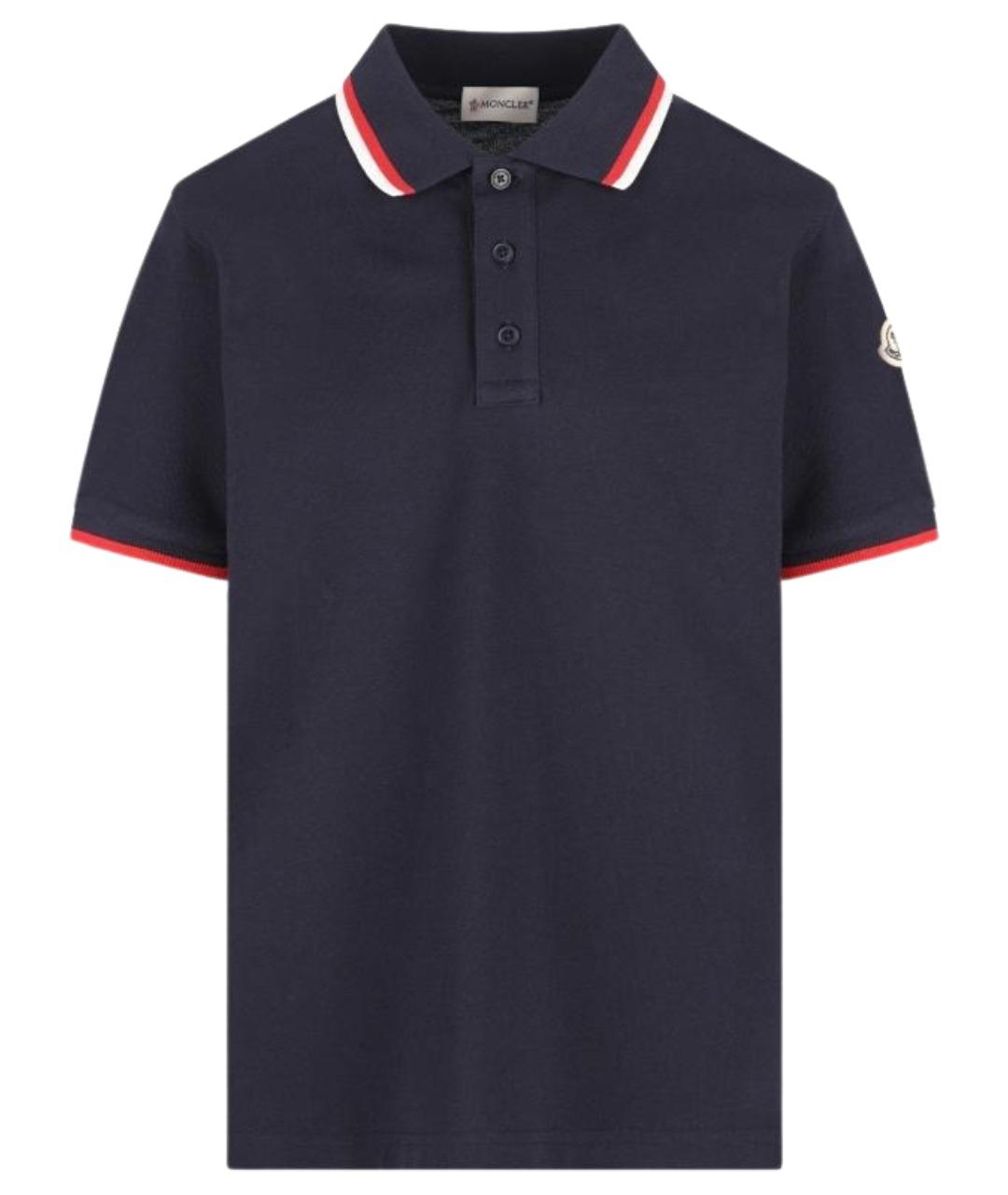 MONCLER KIDS Темно-синяя хлопковая детская футболка, фото 1