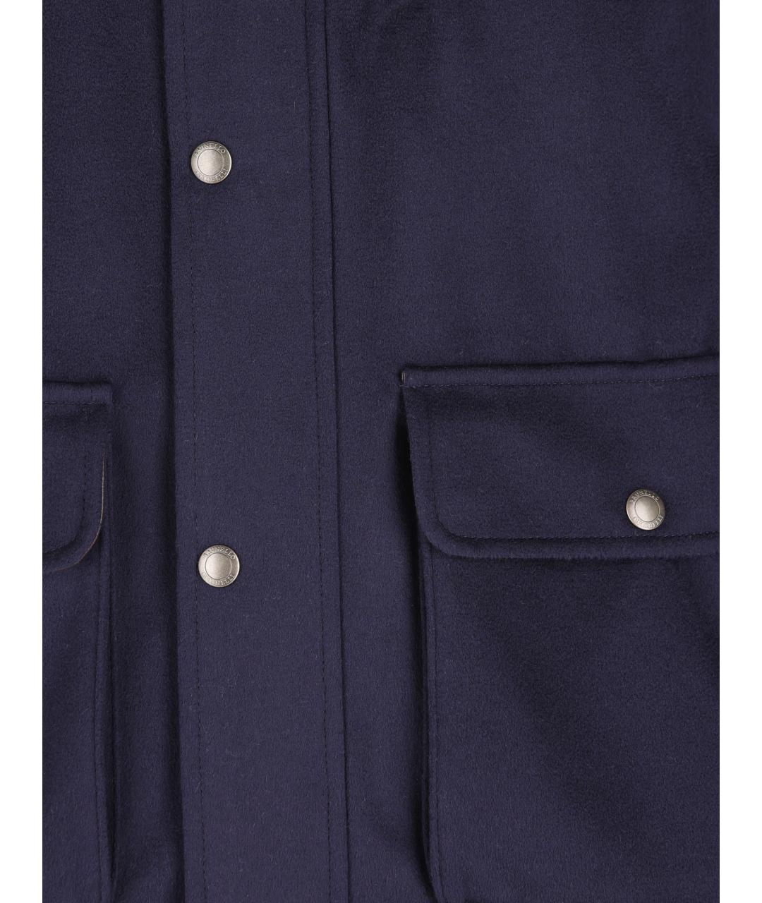 BRUNELLO CUCINELLI Синяя шерстяная куртка, фото 4
