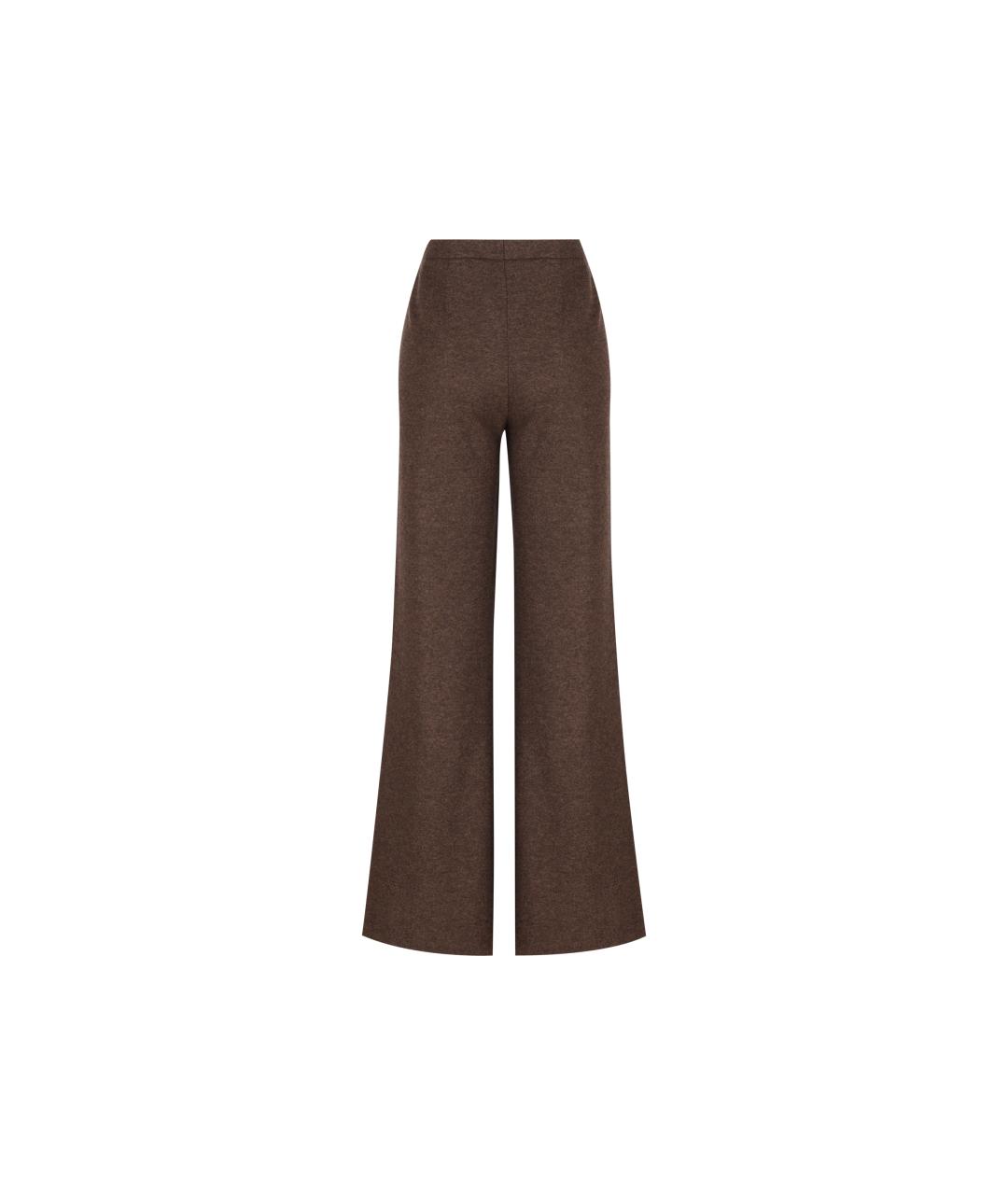 LORO PIANA Коричневые шерстяные прямые брюки, фото 2