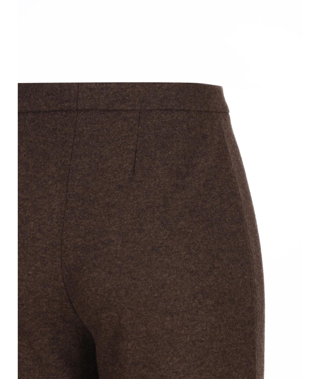 LORO PIANA Коричневые шерстяные прямые брюки, фото 4