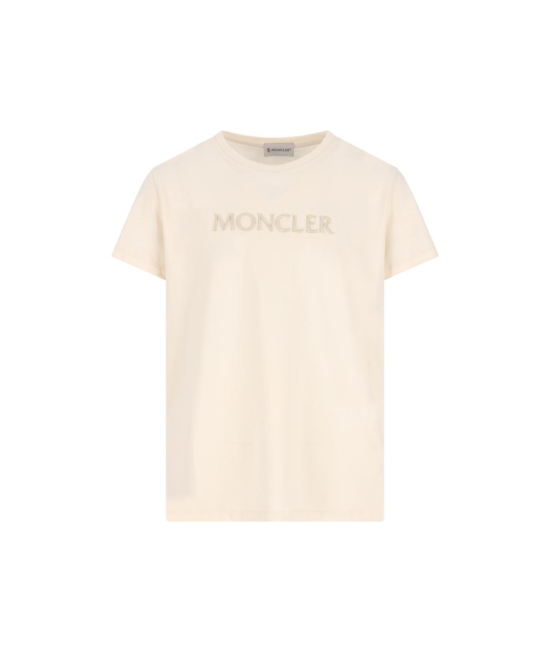 MONCLER KIDS Бежевый хлопковый детская футболка / топ, фото 5