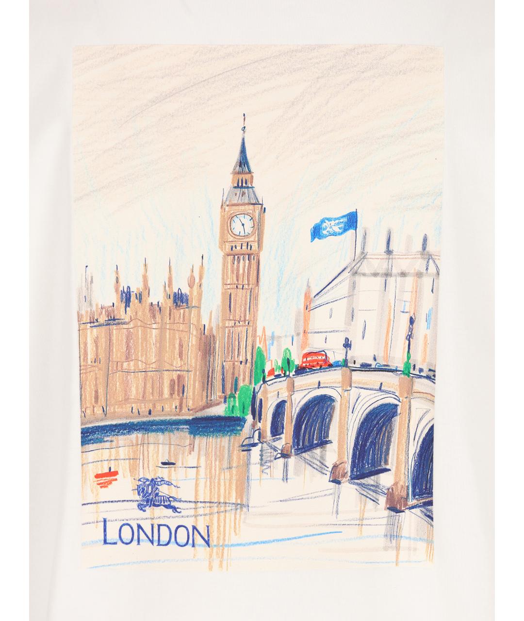 BURBERRY Белая хлопковая детская футболка, фото 4