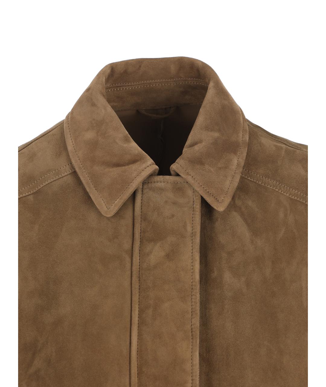 BRUNELLO CUCINELLI Коричневая замшевая куртка, фото 3