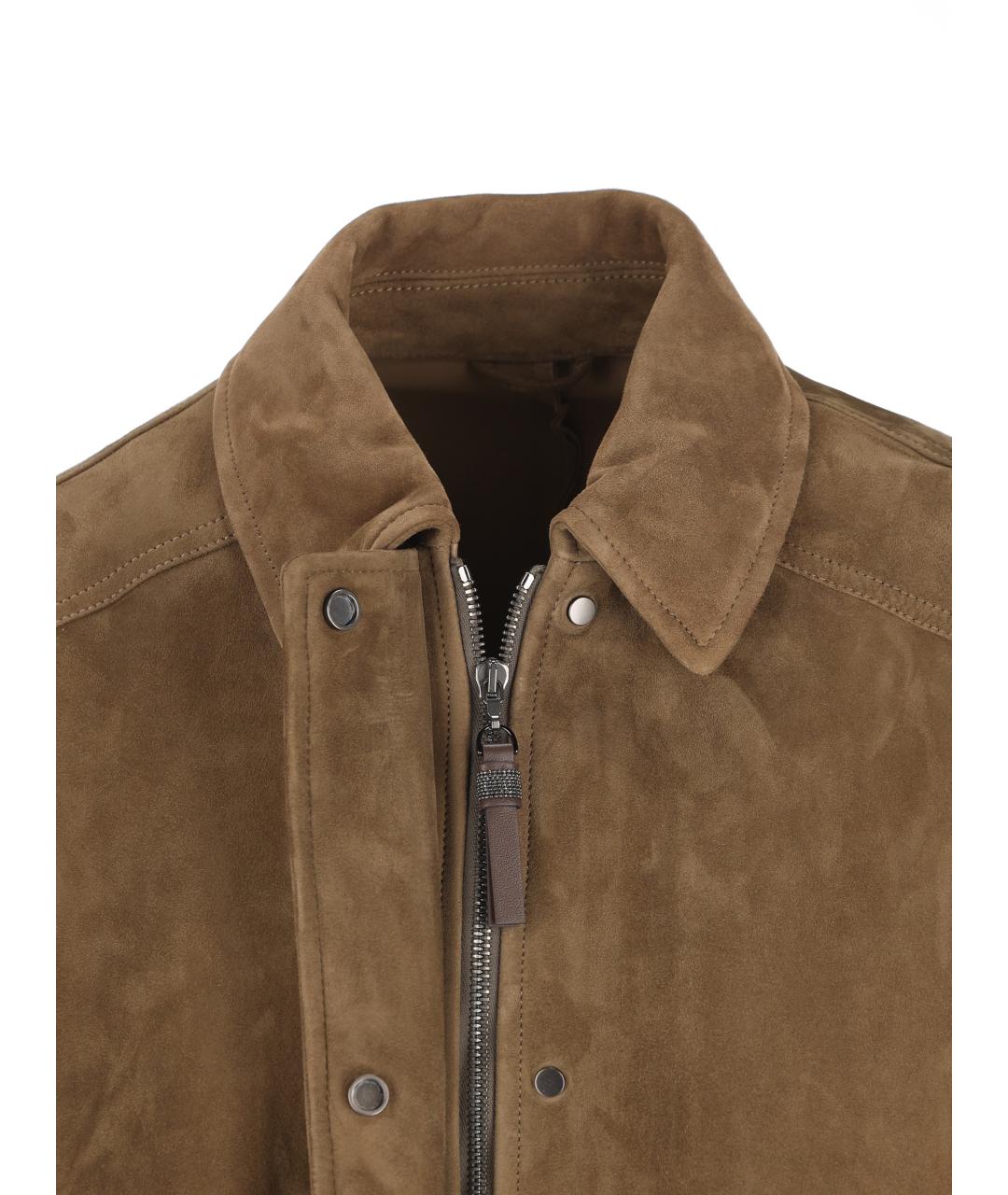 BRUNELLO CUCINELLI Коричневая замшевая куртка, фото 4