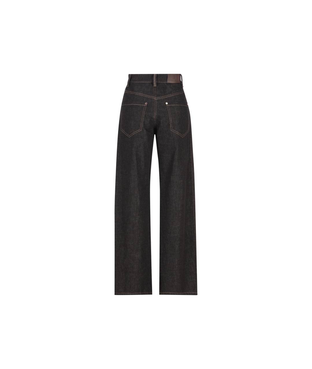 BRUNELLO CUCINELLI Черные хлопковые прямые джинсы, фото 2