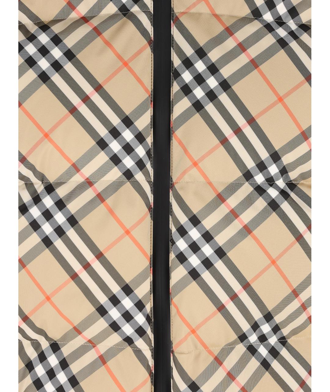 BURBERRY Бежевый полиэстеровый пуховик, фото 3