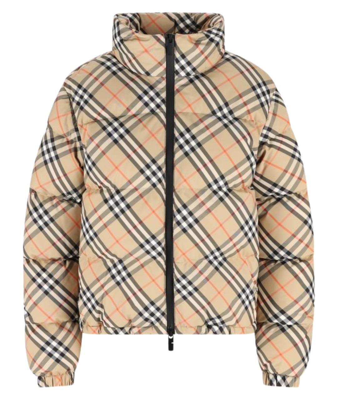 BURBERRY Бежевый полиэстеровый пуховик, фото 1