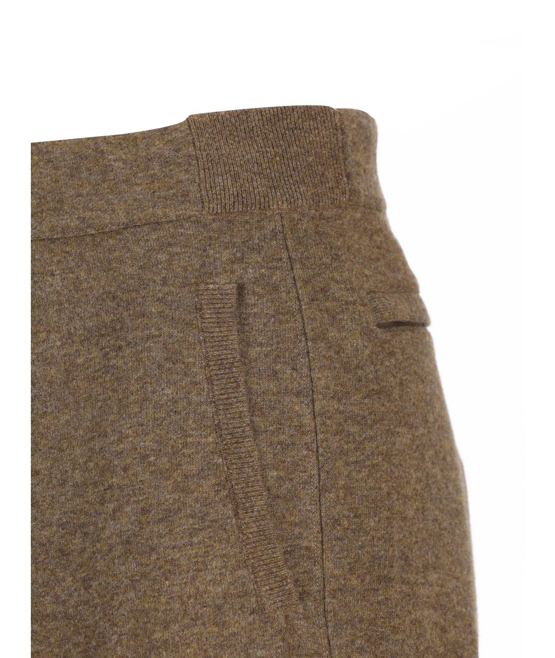 LORO PIANA Коричневые кашемировые повседневные брюки, фото 3