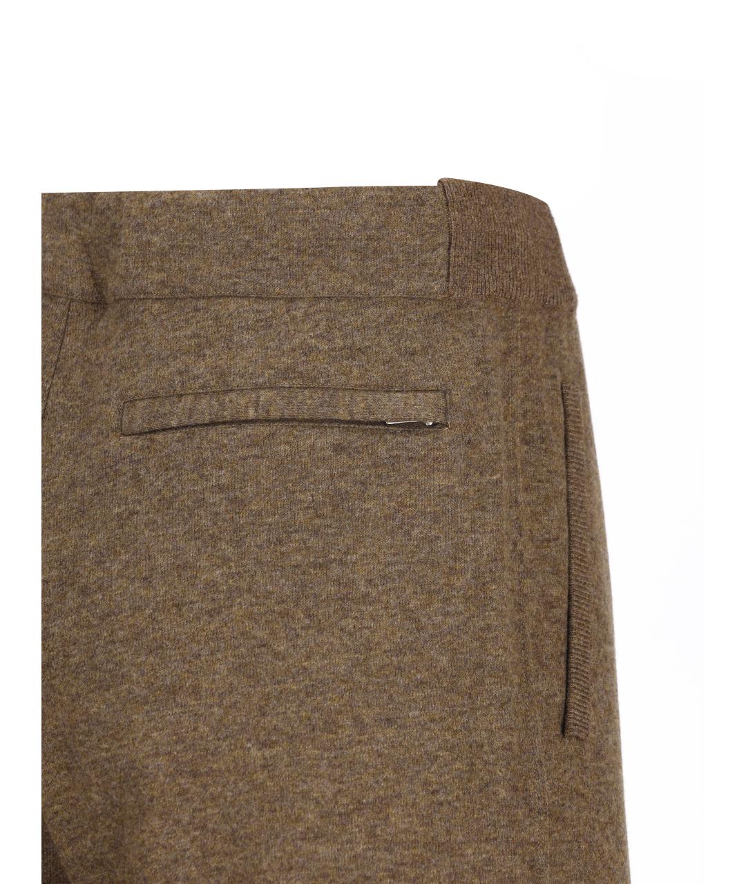 LORO PIANA Коричневые кашемировые повседневные брюки, фото 4