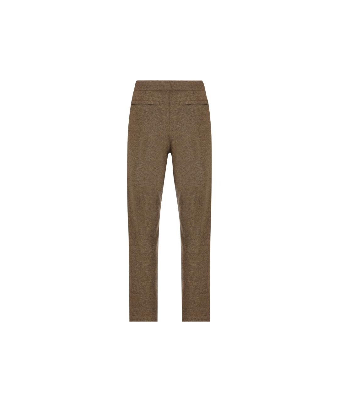 LORO PIANA Коричневые кашемировые повседневные брюки, фото 2