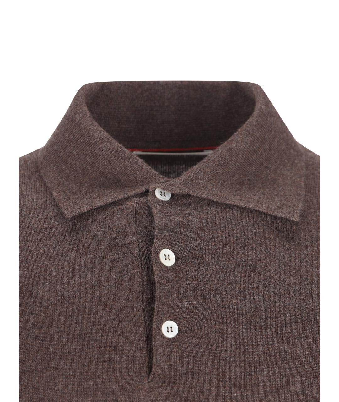 BRUNELLO CUCINELLI Коричневый кашемировый джемпер / свитер, фото 3