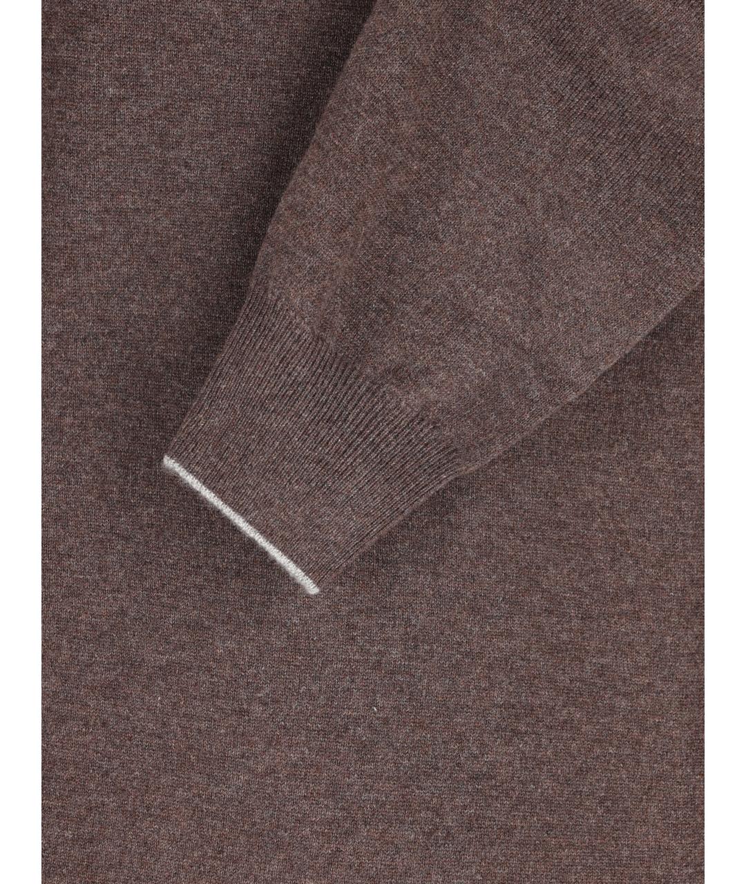 BRUNELLO CUCINELLI Коричневый кашемировый джемпер / свитер, фото 4