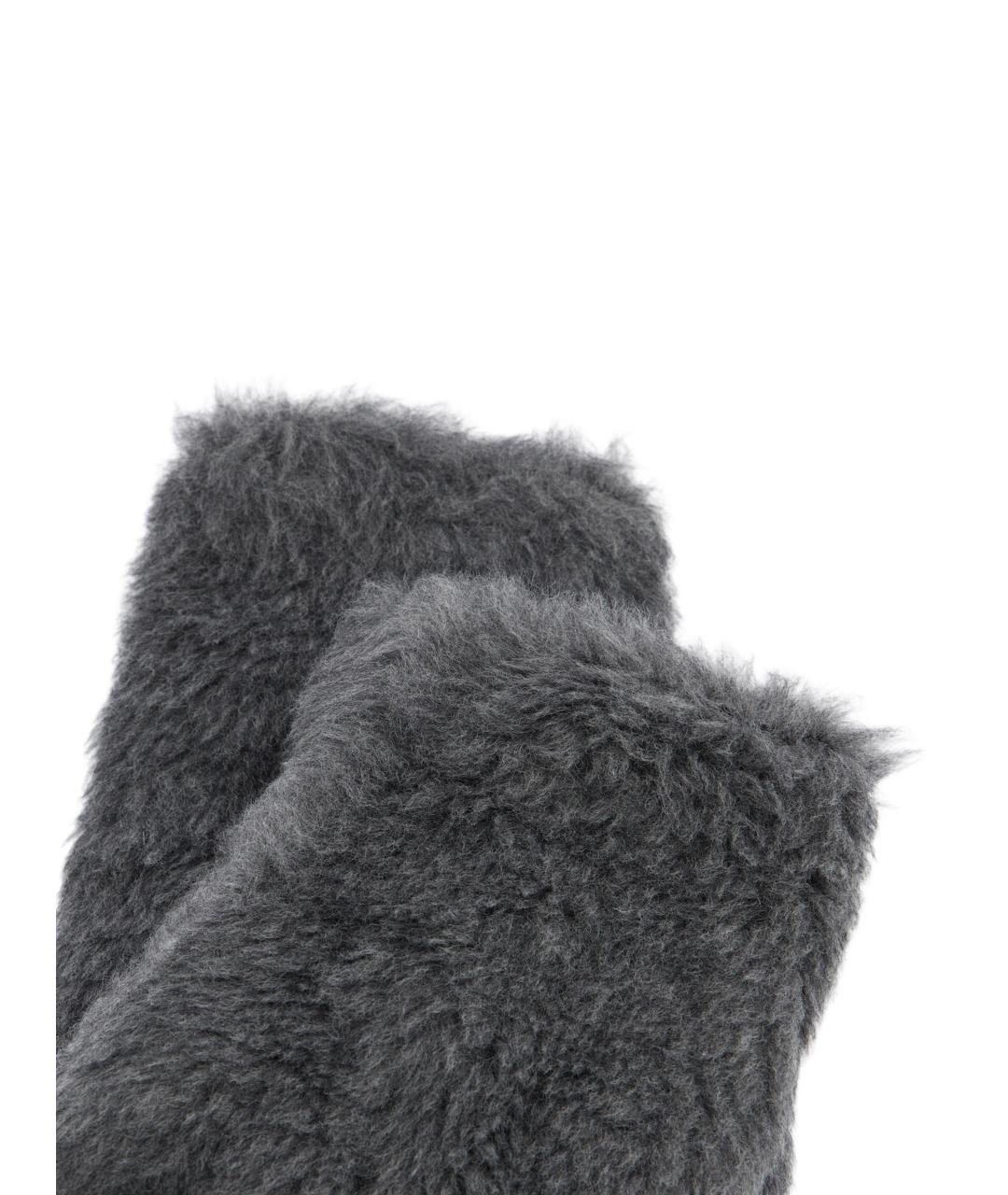 MAX MARA Серые шерстяные варежки, фото 2