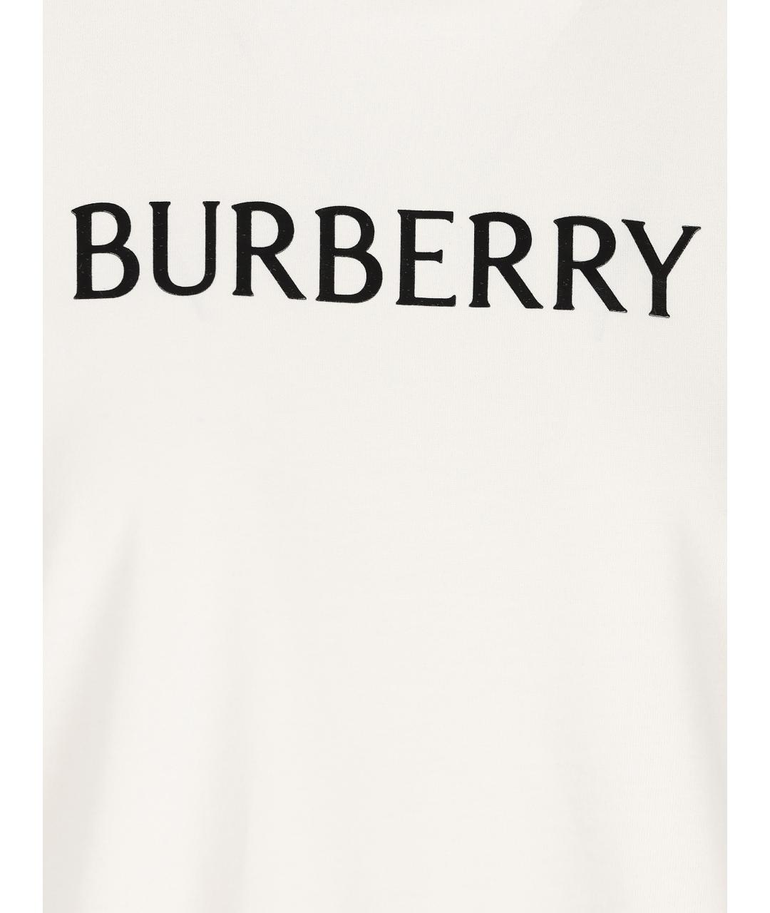 BURBERRY Белая хлопковая футболка, фото 3