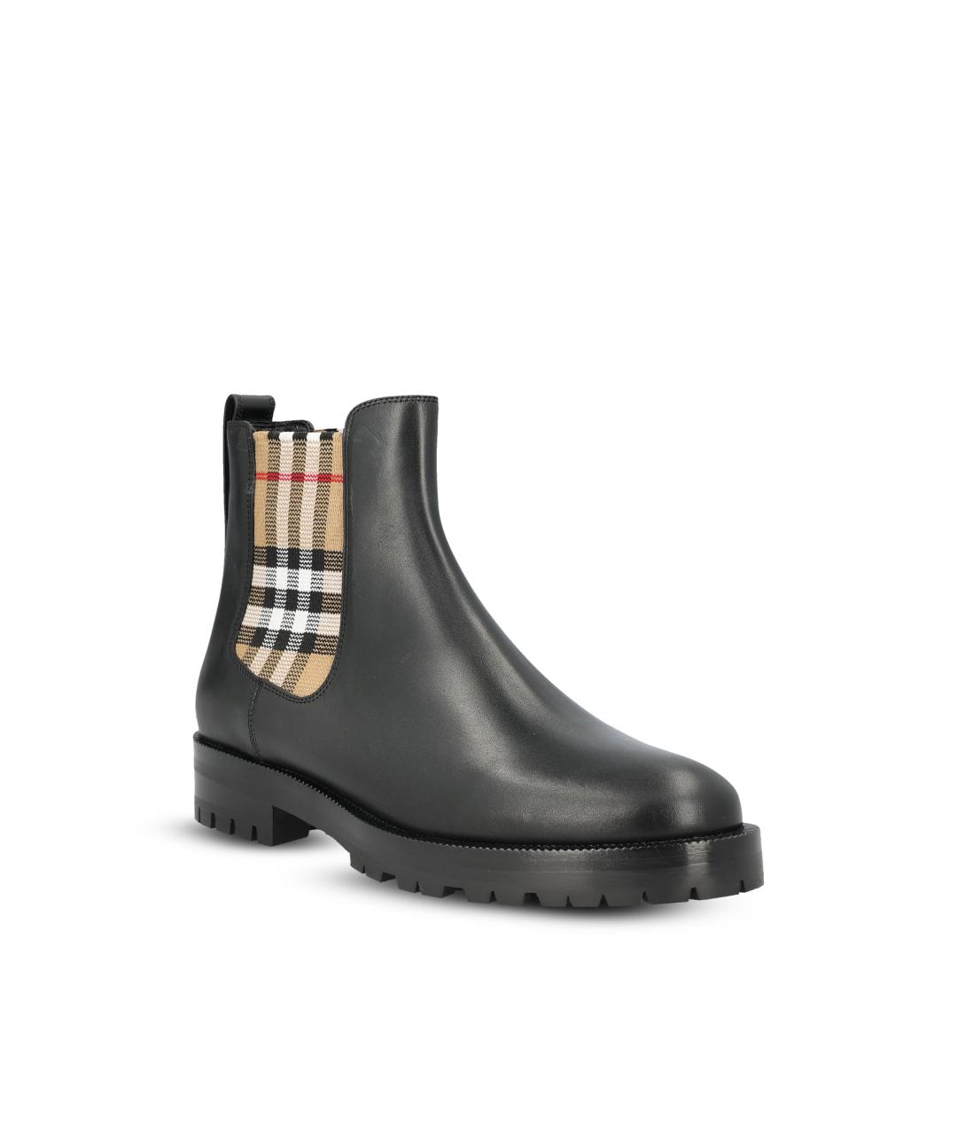 BURBERRY Черные кожаные ботинки, фото 2