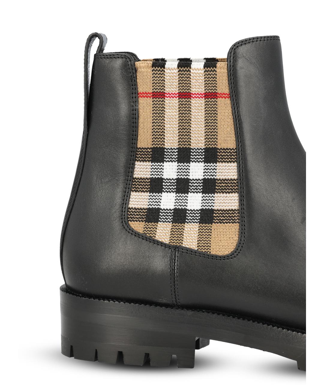 BURBERRY Черные кожаные ботинки, фото 4