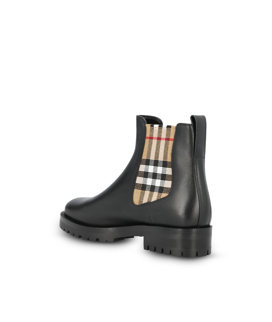 BURBERRY Черные кожаные ботинки, фото 3