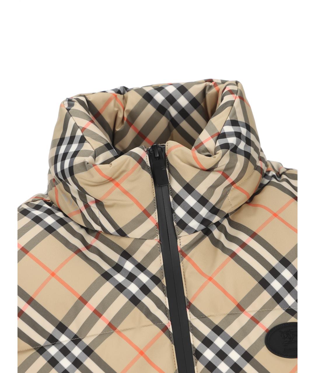 BURBERRY Бежевый полиэстеровый жилет, фото 4