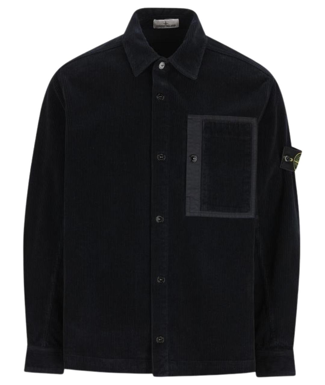 STONE ISLAND Темно-синяя хлопковая кэжуал рубашка, фото 1
