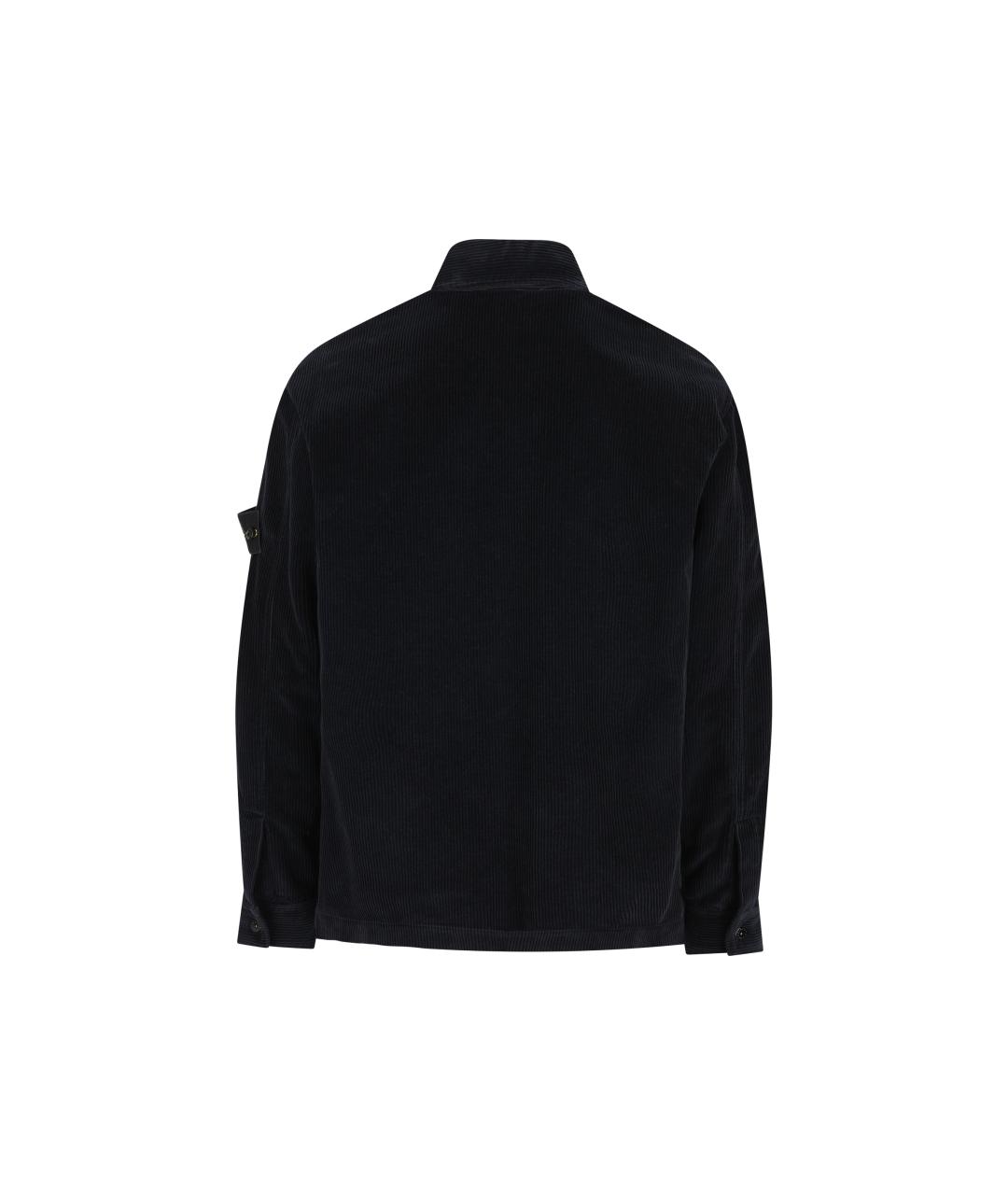 STONE ISLAND Темно-синяя хлопковая кэжуал рубашка, фото 2