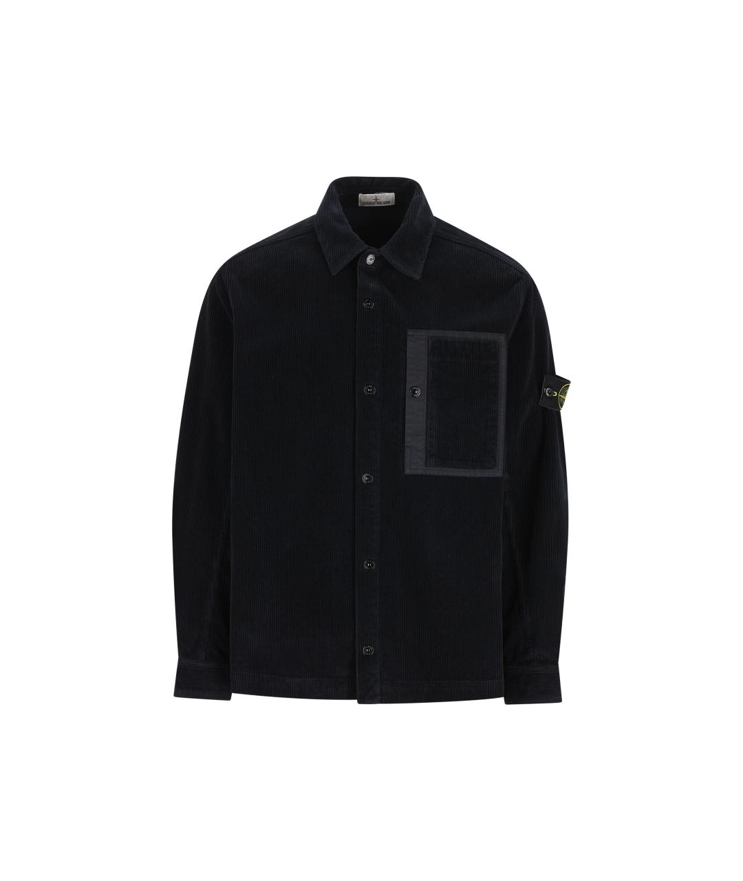 STONE ISLAND Темно-синяя хлопковая кэжуал рубашка, фото 5
