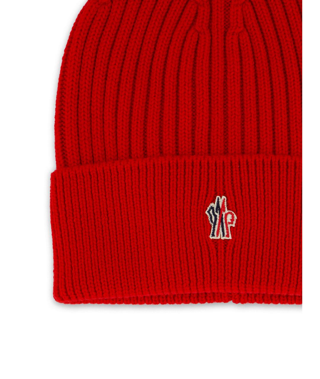 MONCLER GRENOBLE Красная шерстяная шапка, фото 3