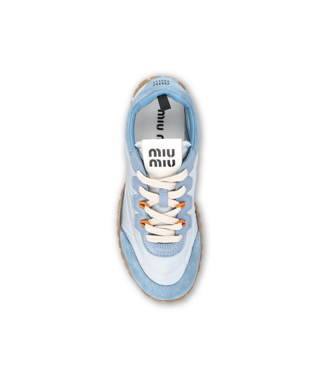 MIU MIU Голубые текстильные кроссовки, фото 4