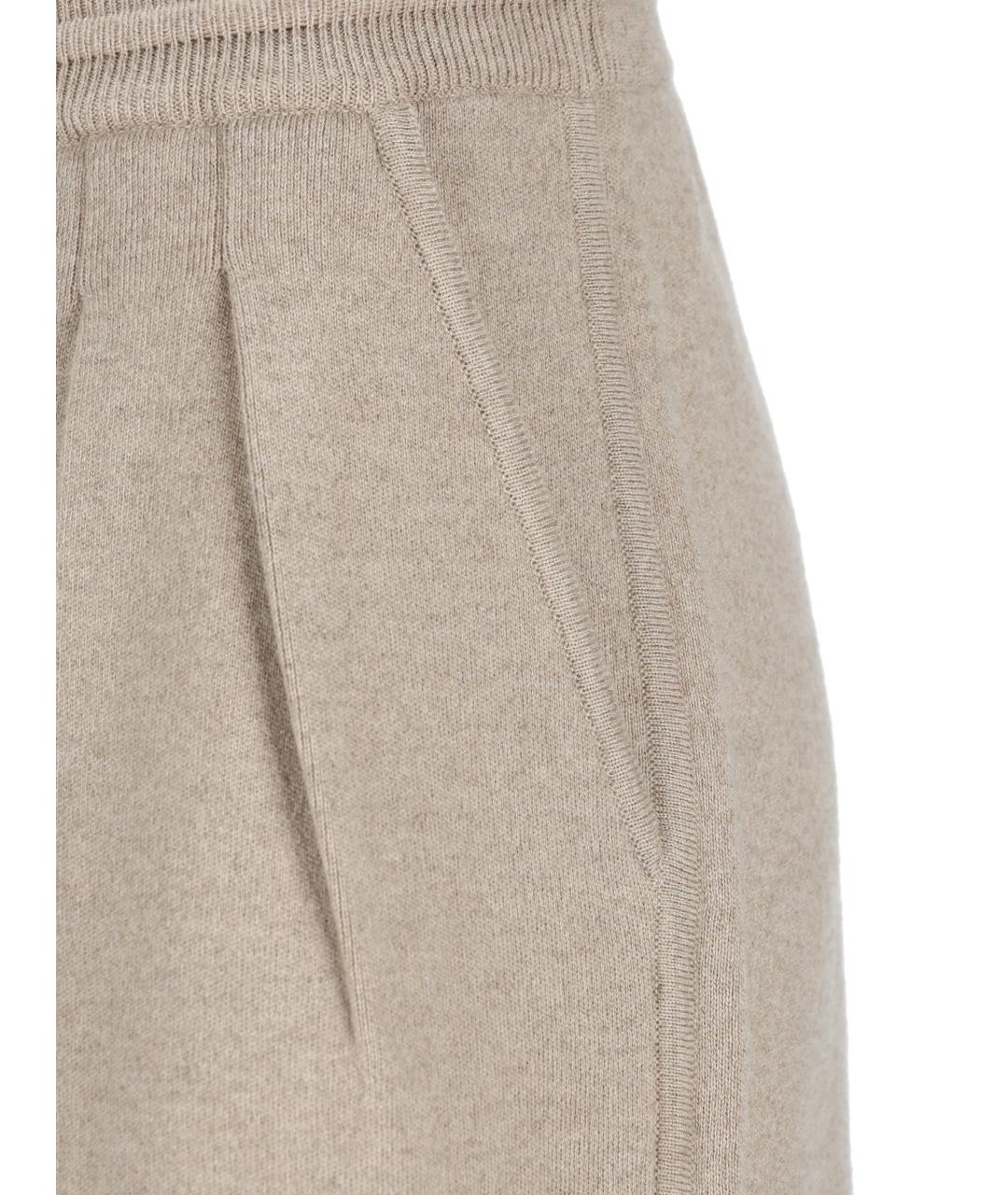 MAX MARA Бежевые шерстяные брюки широкие, фото 4