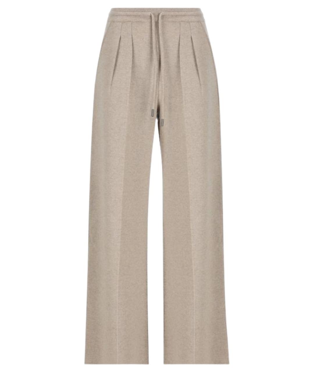 MAX MARA Бежевые шерстяные брюки широкие, фото 1