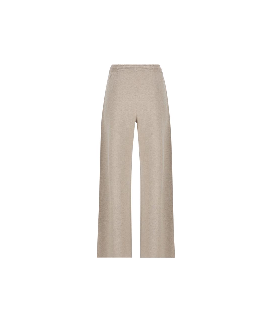 MAX MARA Бежевые шерстяные брюки широкие, фото 2