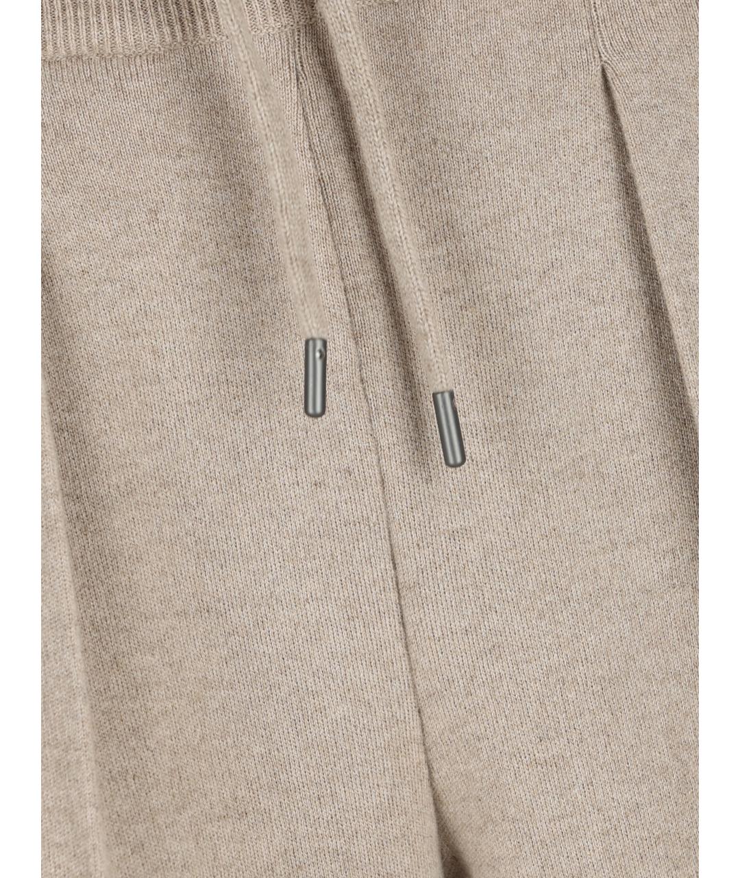MAX MARA Бежевые шерстяные брюки широкие, фото 3