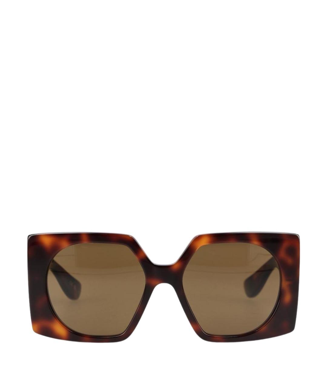 VALENTINO Коричневые пластиковые солнцезащитные очки, фото 1