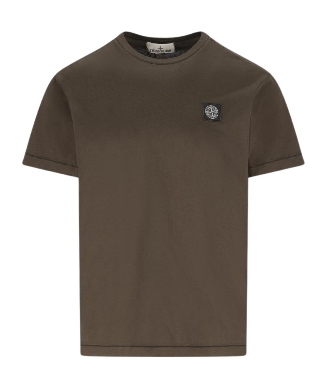 STONE ISLAND Зеленая хлопковая футболка, фото 1