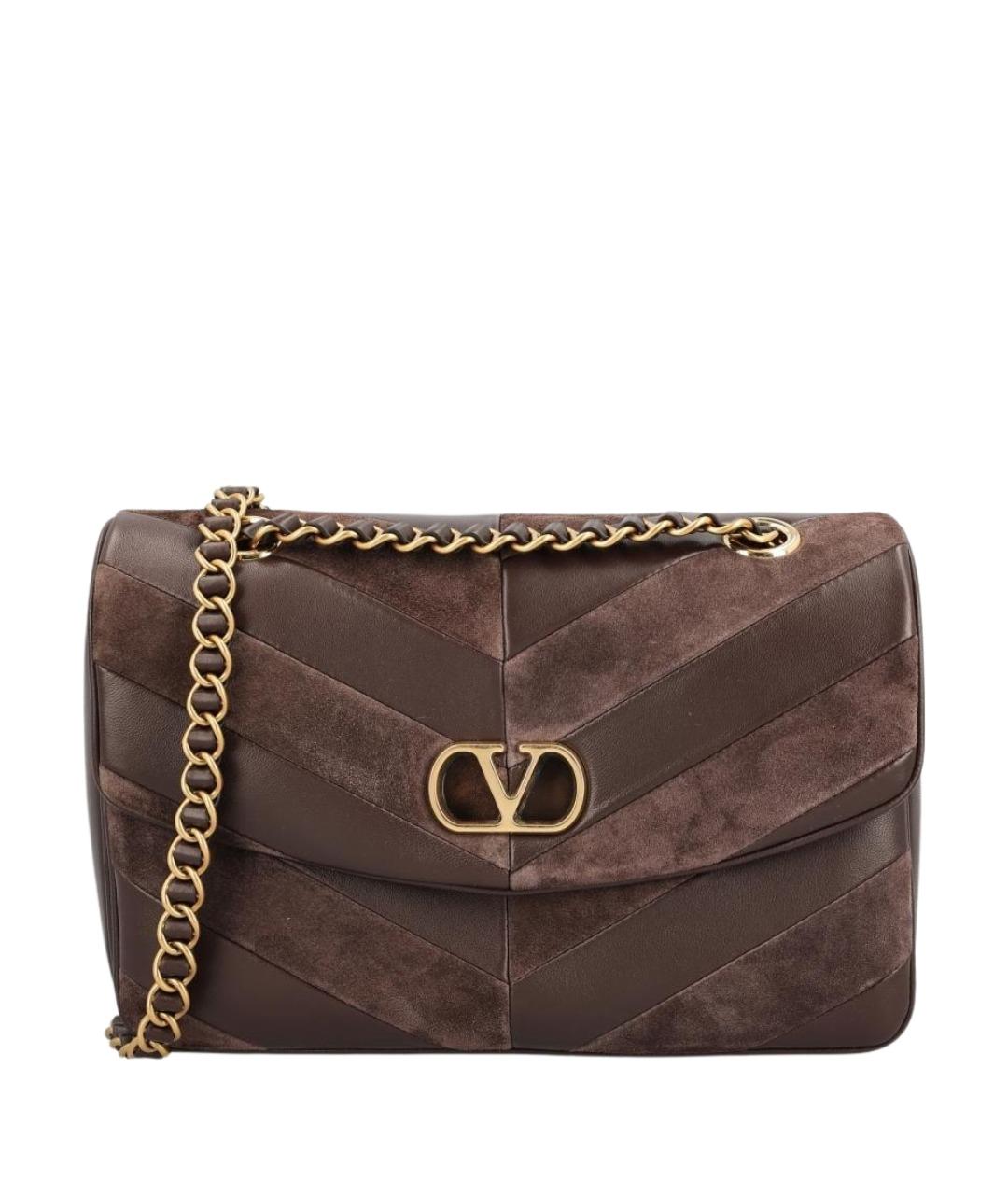 VALENTINO Коричневая кожаная сумка через плечо, фото 1