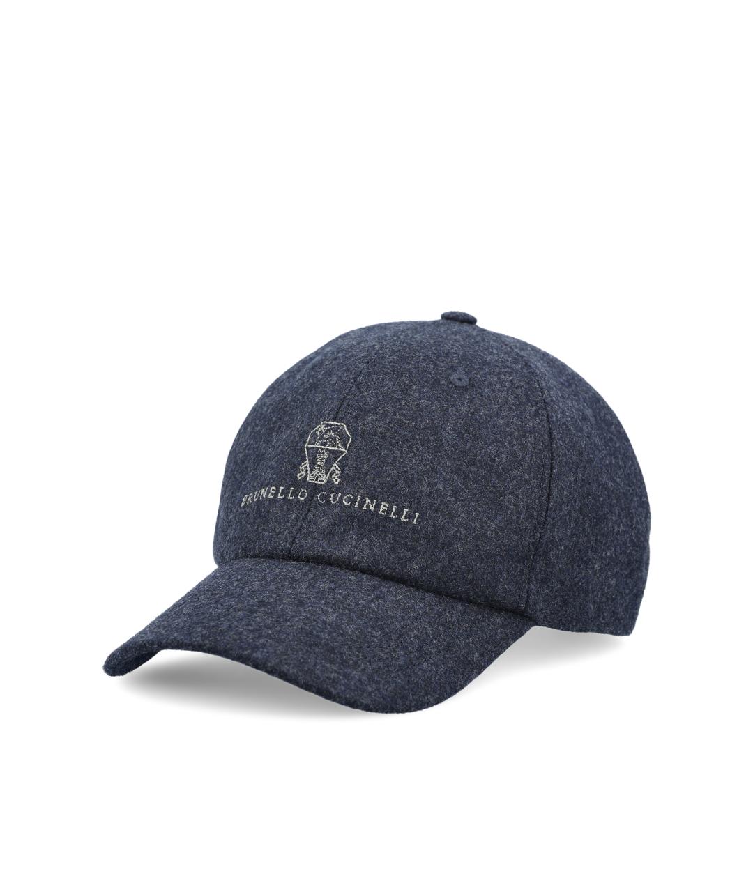 BRUNELLO CUCINELLI Синяя шерстяная кепка/бейсболка, фото 5